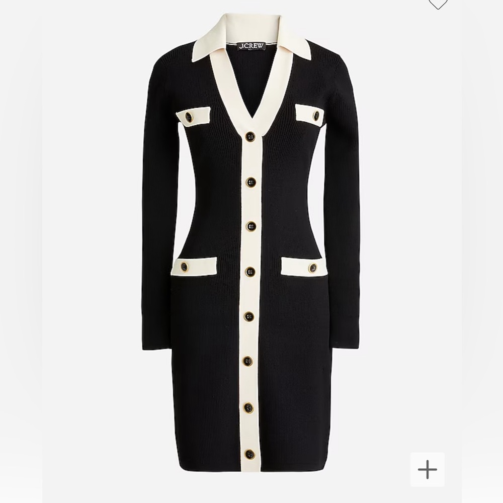 NWT JCrew Contrast-trim sweater-dress size